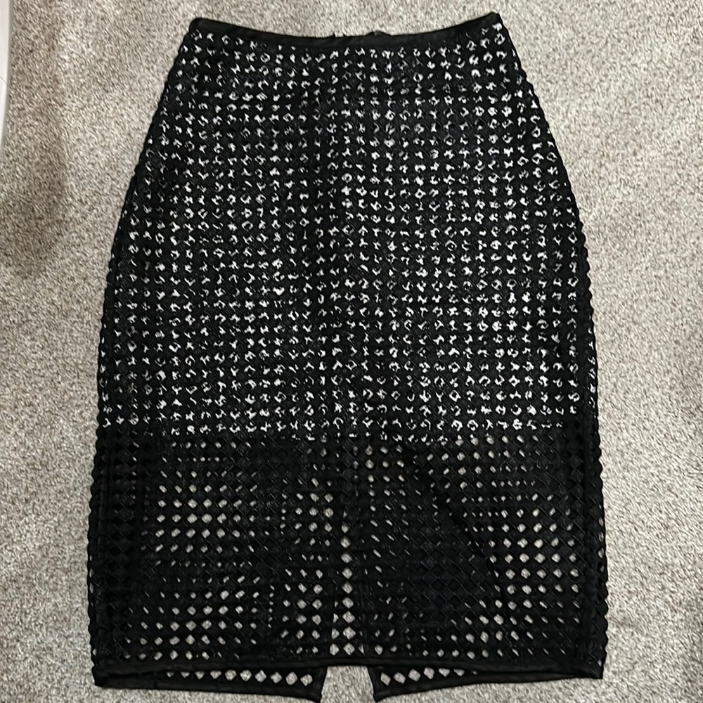 Womens Banana Republic Layered Pencil Skirt Black Size 00P Petite